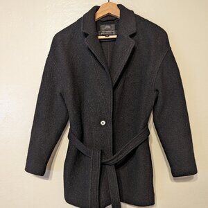 J. Crew black belted wool coat